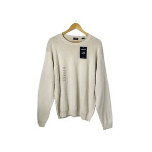 Izod Crew Neck Diamond Knit Pull Over Sweater Size Large Tan